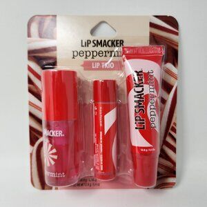 Lip Smacker Peppermint Lip Trio Holiday Set Lip Balm & Lip Oil Limited Edition